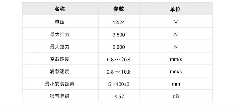 电动升降杆参数表